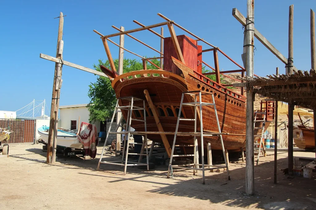 Traditional dhow shipyard in Sur